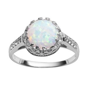 Colorful Classic White Opal w White Sapphi…